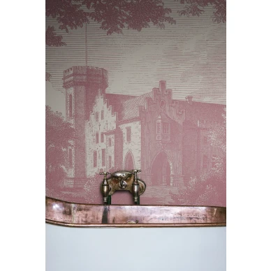 Kylpyhuoneen roosa tapetti Swan Pond Rebel Wallsilta R19226 image