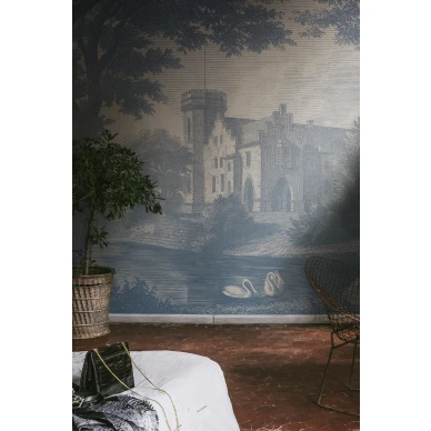 Sininen linnantapetti Swan Pond Rebel Wallsilta R19225 image