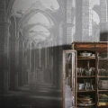 Harmaa rauniotapetti Gothic Arches Rebel Wallsilta R19223