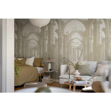Olohuoneen rauniotapetti Gothic Arches Rebel Wallsilta R19222 image