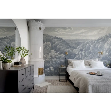 Sininen kuvatapetti makuuhuoneeseen Mystery Lake Rebel Wallsilta R19217 image