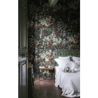 Makuuhuoneen varikas kukkatapetti Dazzling Foliage Rebel Wallsilta R19209 kuva