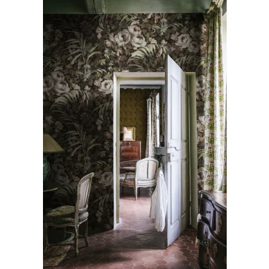 Ruskea kukkatapetti Dazzling Foliage Rebel Wallsilta R19208 kuva