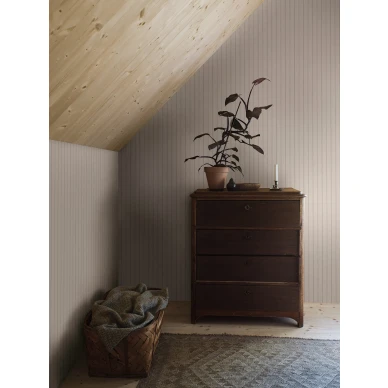 Beige raidallinen tapetti Borastapeterilta Woodland Stripe 4717 kuva