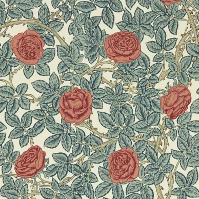 Rambling Rose sininen ruusutapetti William Morrisilta 217206 kuva