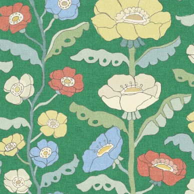Astrid Wilson vihrea kukkatapetti Borastapeterilta 9491w image