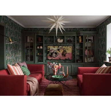 Olohuoneen kukkatapetti Borastapeterilta Carnation Garden 4834 image