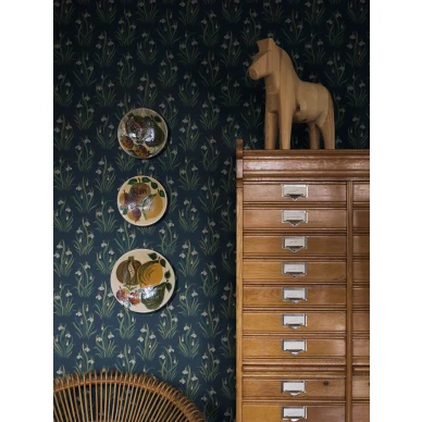 Sininen kukkatapetti Snodroppe Borastapeterilta 4836 kuva