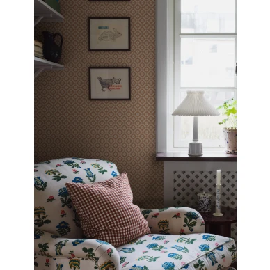 Makuuhuoneen ruudullinen tapetti Borasilta Love 4819 kuva