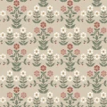 Sippor beige punainen kukkatapetti Borastapeterilta 4810