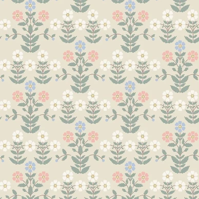 Sippor beige roosa kukkatapetti Borastapeterilta 4812 kuva