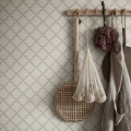 Keittion vihrea ruudullinen tapetti Sandbergilta Trellis S10304