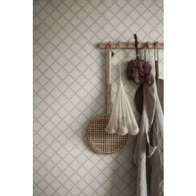 Keittion vihrea ruudullinen tapetti Sandbergilta Trellis S10304 image