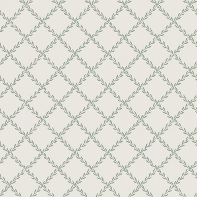 Trellis vihrea vinoruudullinen tapetti Sandbergilta S10304 image