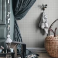 Lastenhuoneen sininen ruudullinen tapetti Ruta Sandbergilta S10319
