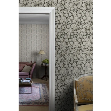 Harmaa vanhan ajan kukkatapetti Valentin Sandbergilta S10247 image