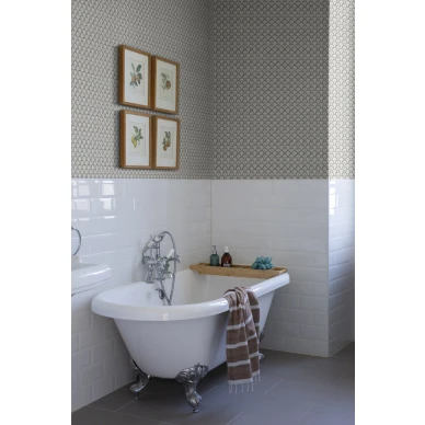 Harmaa kylpyhuoneen tapetti Beata Sandbergilta S10234 kuva