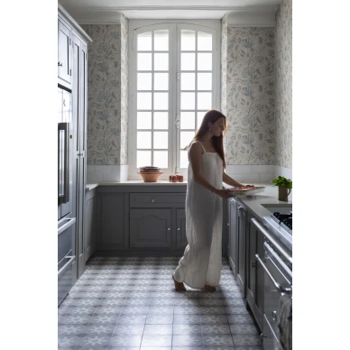 Beige kukkatapetti keittioon Annabelle Sandbergilta S10262 kuva