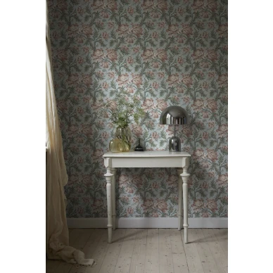 Vaalea kukkatapetti Amelia Sandbergilta S10251 kuva