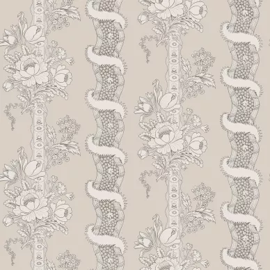 Alexandra beige raidallinen kukkatapetti Sandbergilta S10248 image