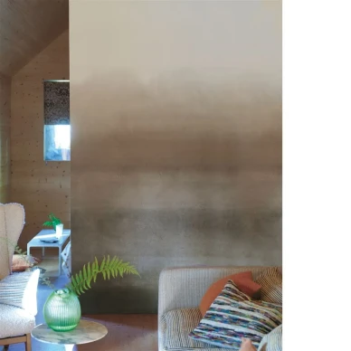 Olohuoneen ruskea ombre tapetti Designers Guildilta Shoshi PDG1163 06 image