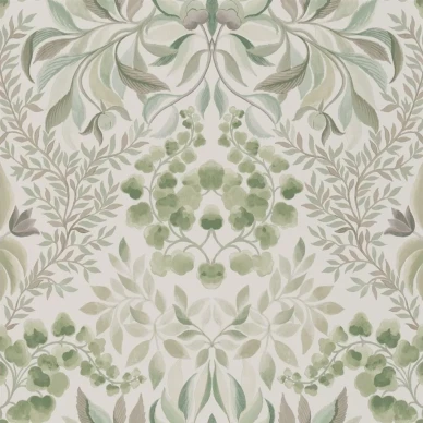 Karakusa vihrea lehtitapetti Designers Guildilta PDG1157 02 kuva