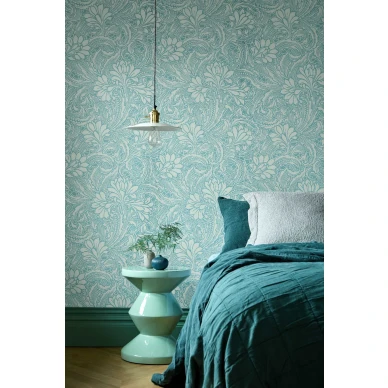 Makuuhuoneen sininen kukkatapetti 1838 Wallcoveringsilta Eden 2311 173 03 image