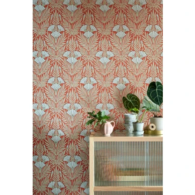 Olohuoneen punainen kukkatapetti 1838 Wallcoveringsilta Floral Fanfare 2311 171 02 image