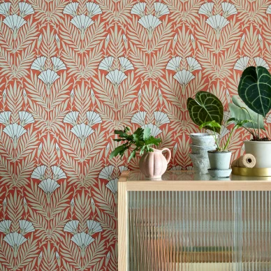 Punainen kukkatapetti 1838 Wallcoveringsilta Floral Fanfare 2311 171 02 image