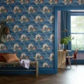 Olohuoneen sininen tapetti Paeonia 1838 Wallcoveringsilta 2311 170 02