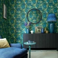 Olohuoneen vihrea tapetti Mandarin Garden 1838 Wallcoveringsilta 2311 169 04