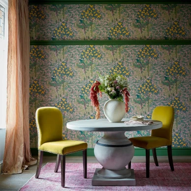 Olohuoneen roosa lintutapetti 1838 Wallcoveringsilta Macaw 2311 167 02 image