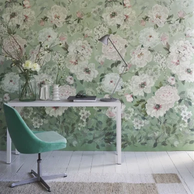 Tyohuoneen kukkatapetti Fleur Blanche Designers Guildilta PDG1172 01 kuva
