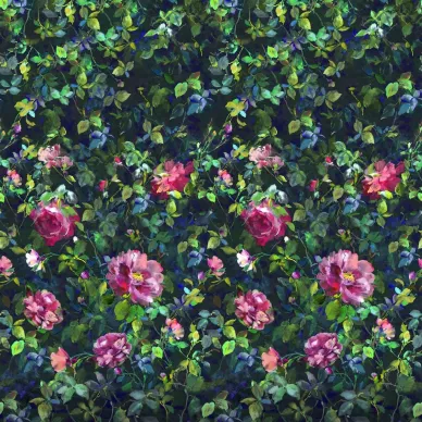 Gertrude Rose tumma kukkatapetti Designers Guildilta PDG1154 01 kuva