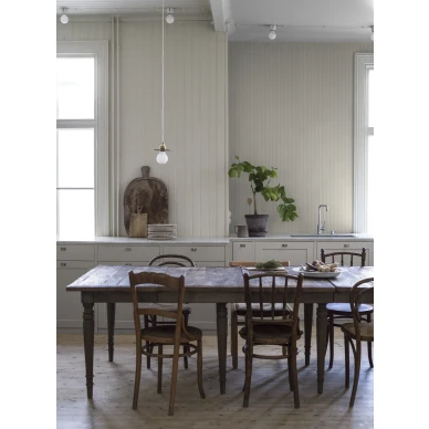 Beige raidallinen tapetti PolkaStripe image