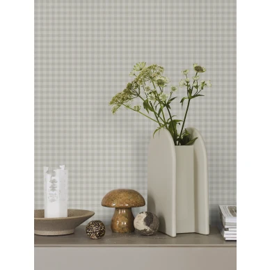 Beige ruudullinen tapetti PicnicCheck image
