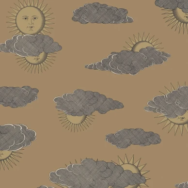 Soli e Nuvole aurinko tapetti kultaisella pohjalla ja kultaisella auringolla image