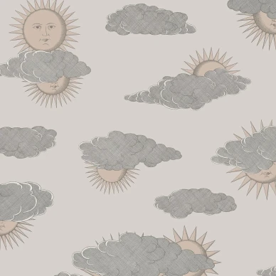 Soli e Nuvole valkoinen aurinkotapetti kultaisella auringolla image