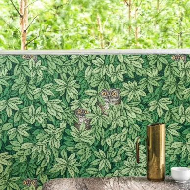 Foglie e Civette vihrea lehtikuvioiinen pollo tapetti kuva