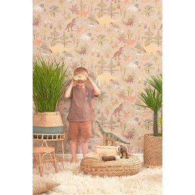 Beige Majvillan Dinosaur Vibes tapetti kuva