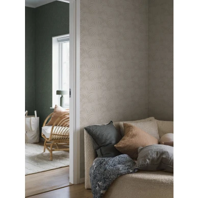 Palmukuvioinen Paula tapetti beigen varisena image