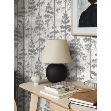 Mustavalkoinen Ronta tapetti graafisella metsakuviolla kuva