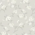 Marie romanttinen kukkatapetti harmaa beigena