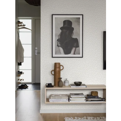 Olof harmaa valkoinen lehtikuvioinen tapetti image