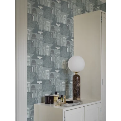 Sininen Mimi tapetti on eloisa mutta samalla rauhallinen kuva