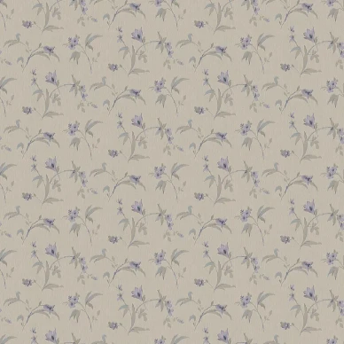 Marlene beige pohjainen kukkatapetti violetilla kukilla image