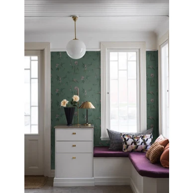 Marlene vihrea kukkateptti kodin eteisessa image