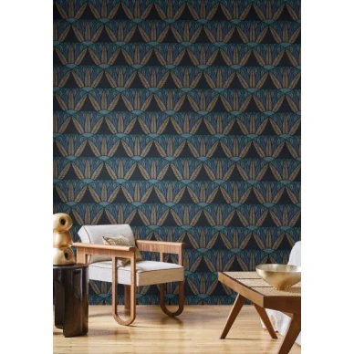 castalia mustatapetti sinisilla kukilla image