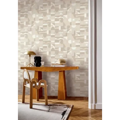 vaalea gourna tapetti graafisella kuviolla tyohuoneessa image