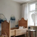 sininen Spegel mural tapetti vesivaripalloilla